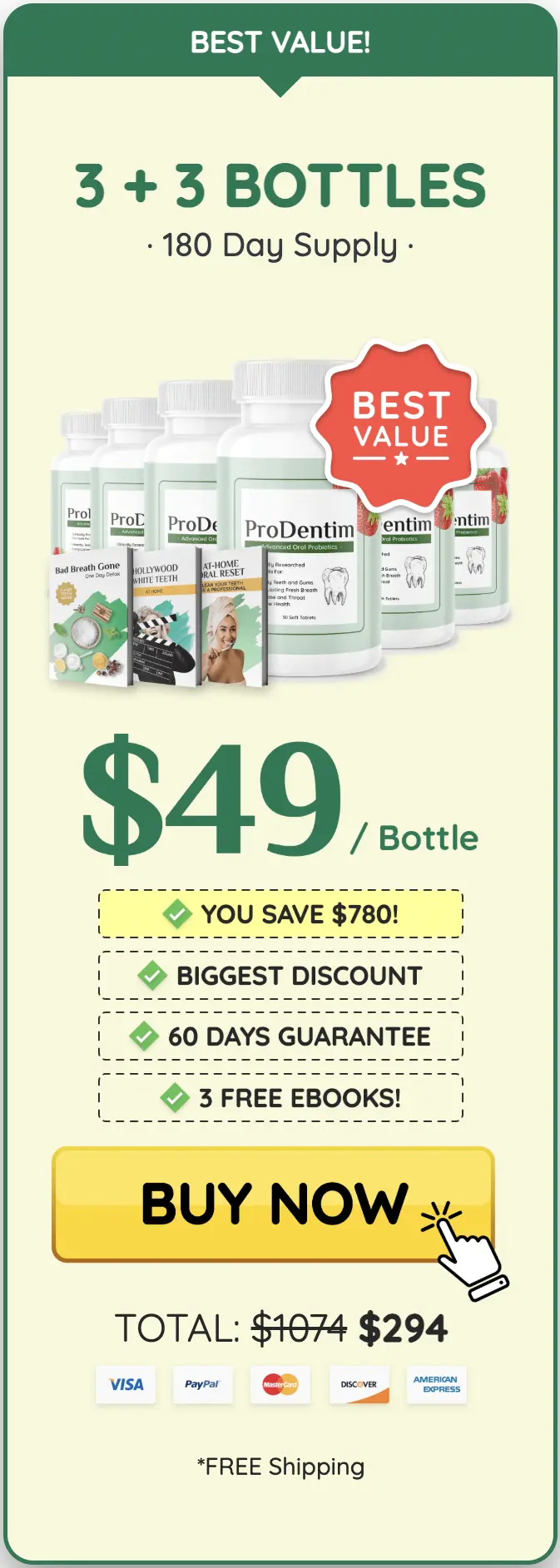 ProDentim order six bottles